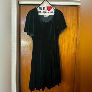 Winter Green Velour Mini Dress